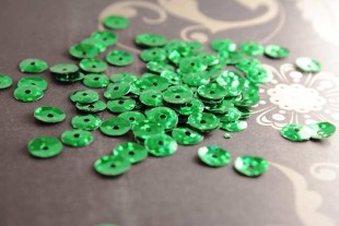 Пайетки с голографией 6мм 10грамм зеленый