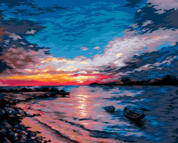 " ФРЕЯ" PNB/ PL- 050 Набор для раскрашивания по номерам 50 х 40 см " Закат на побережье" 